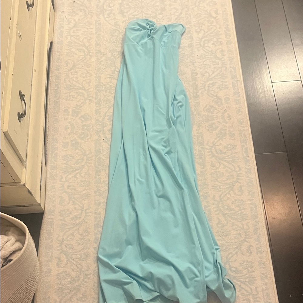 REVOLVE Strapless Light Blue Dress
